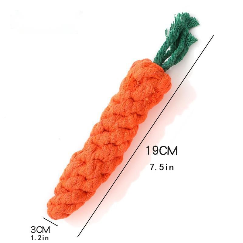 

1pc/2pcs Pet Knot Toy For Dog & Cat, Carrot Shape Dog Chew Toys, Cotton Rope Toys For Indoor Dogs, Cat Toys оранжевый