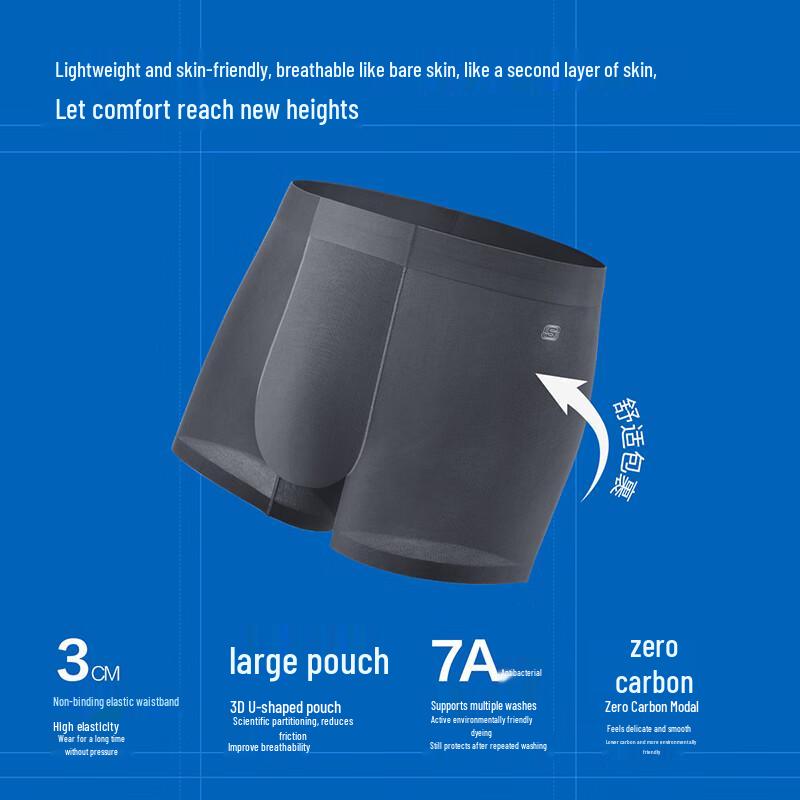 Skechers Men's 7A Antibacterial Modal Boxer Briefs