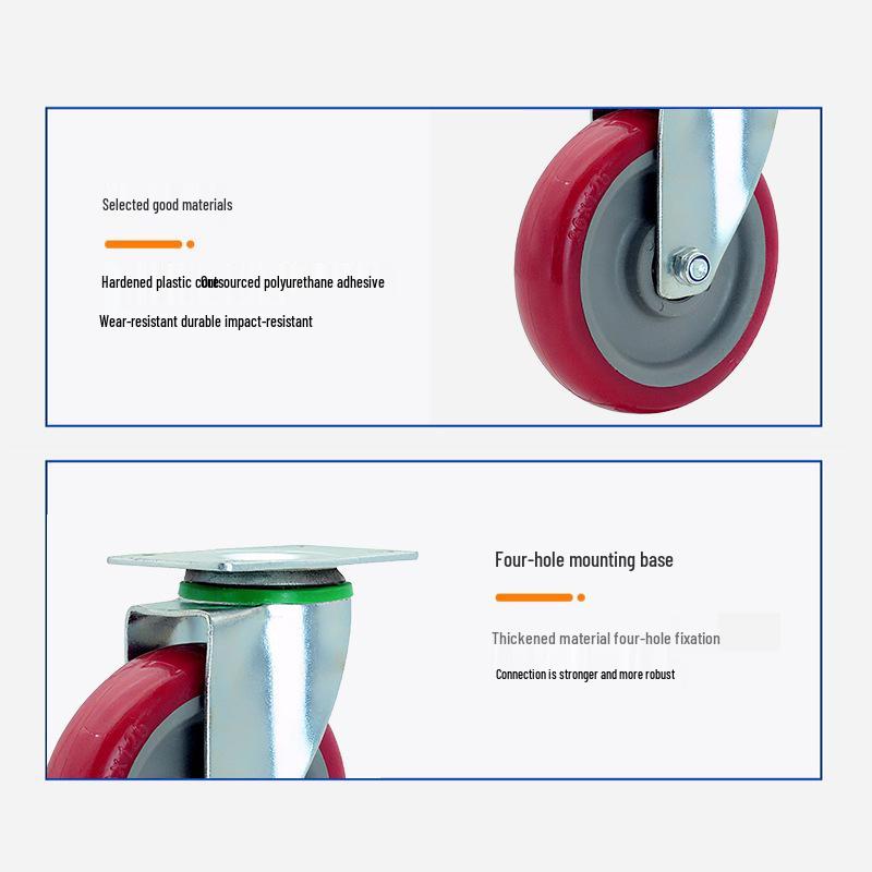 Lightweight PVC Swivel Casters with Silent Brake and Heavy-Duty PU Wheels (3/4/5 Inch) for Storage Cages