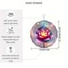 2D Metal Wind Spinner Lotus Flower Design Kinetic Yard Art for Outdoor Garden Balcony Patio Decor Autumn Gift