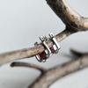 Серебряные серьги с искусственным гранатом nano 4.628ct, фианитами (60002411)