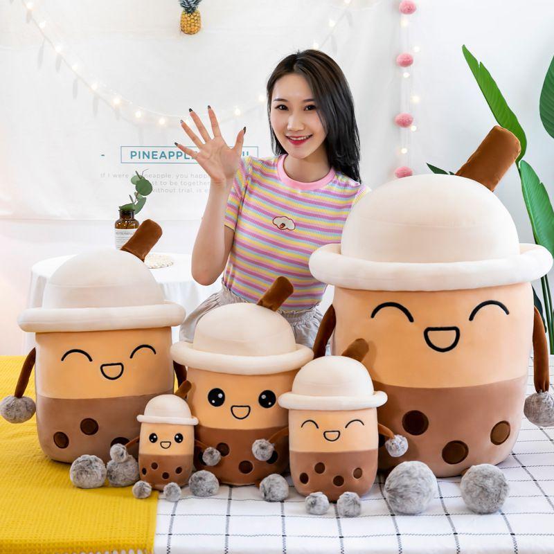 20304050cm Tea Bubble Boba Cup Soft Milk Tea Pillow Stuffed Doll Toys Plush