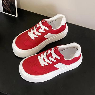 Yunfu~ Ou Ruofeng Thick-soled Heightening Little White Shoes for Women's 2025 New Versatile Casual Board Shoes Color Matching Sports Shoes