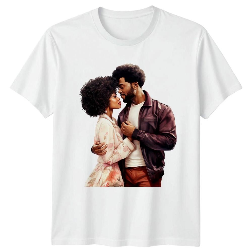 RoUnisextic Couple Embrace Unisex Graphic Tee Love Relationship Top S