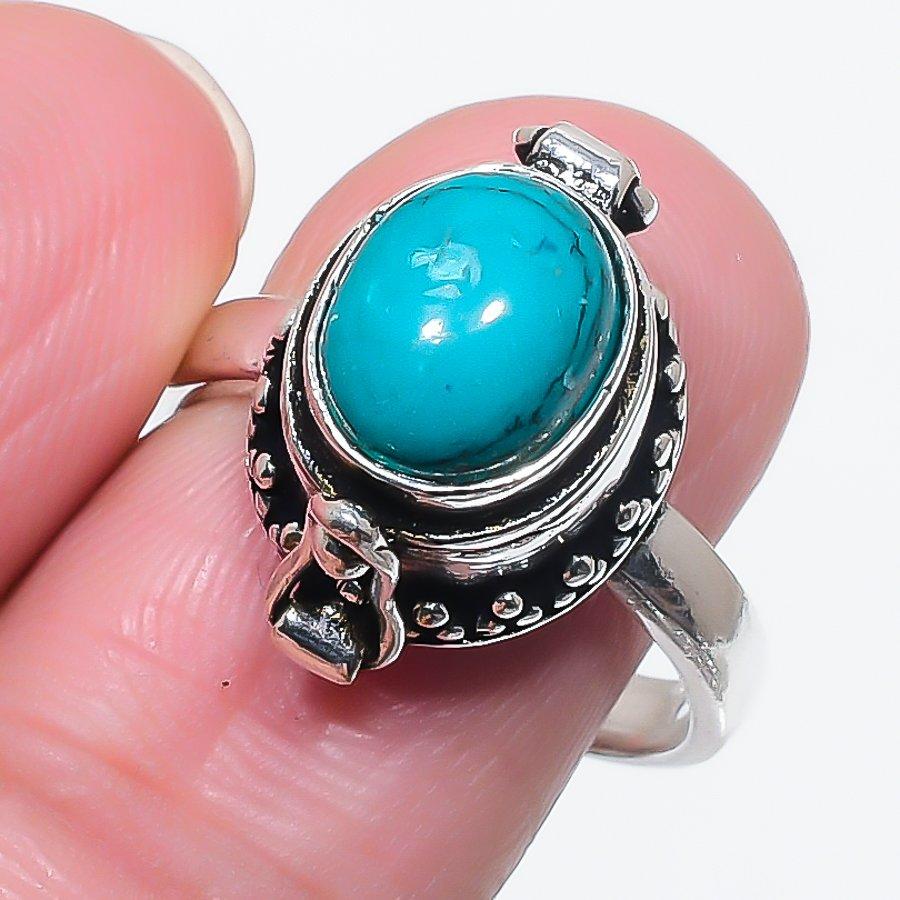 

Natural Santa Rosa Turquoise 925 Sterling Silver Jewelry Ring Size 8.5 k5E21