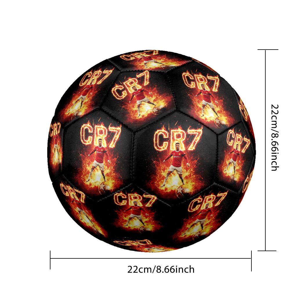 Cristiano Ronaldo Theme Soccer Ball Size 5 Soccer Ball Soft Touch Professional Training Football for Outdoor Sports