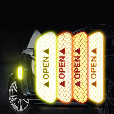Automotive Car OPEN Reflective Tape Door Stickers 4Pcs