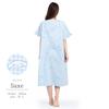 SAZAC Cinnamoroll Cotton Gingham Cinnamoroll Dress/Nightgown, 100% Broadcloth, Women's, Button-Front Loungewear, (Sax/M-L/SAN1781)