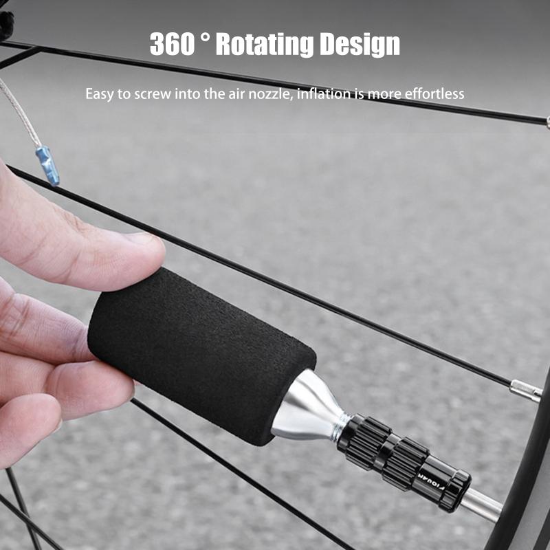 CO2 Inflator Nozzle for Bicycle High Pressure Gas Cylinder Pump Head Easy Use Rapid Tire Inflation for Long Distance Rides