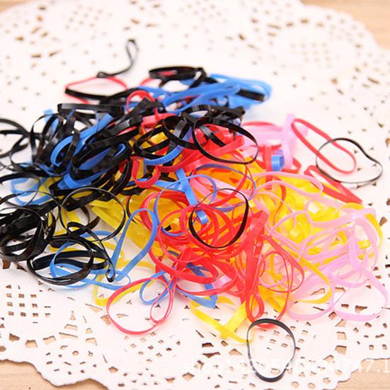 220Pcs Kid Girls Multicolor Disposable Hairbands Elastic Rubber Ponytail Holder