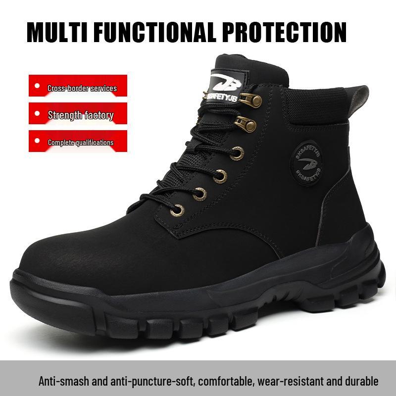 Men's Lightweight Anti-Smash, Anti-Puncture Safety Boots - Comfortable, Breathable, Soft Sole for Long Wear