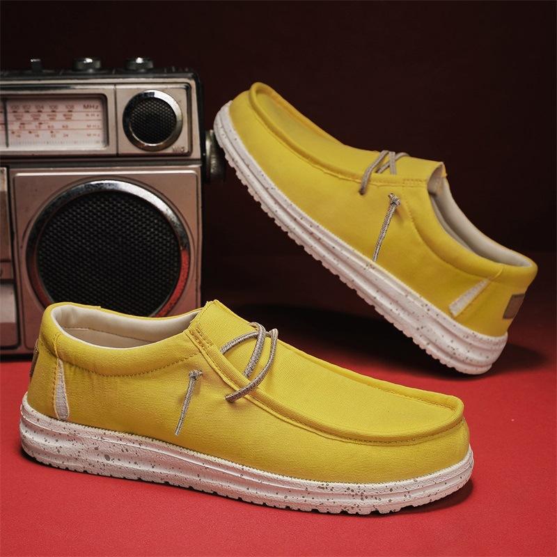 Men's Shoes Large Size Lazy Doudou Shoes Low-top Foot Cover Breathable Casual Loafers Trendy Old Beijing Canvas Shoes