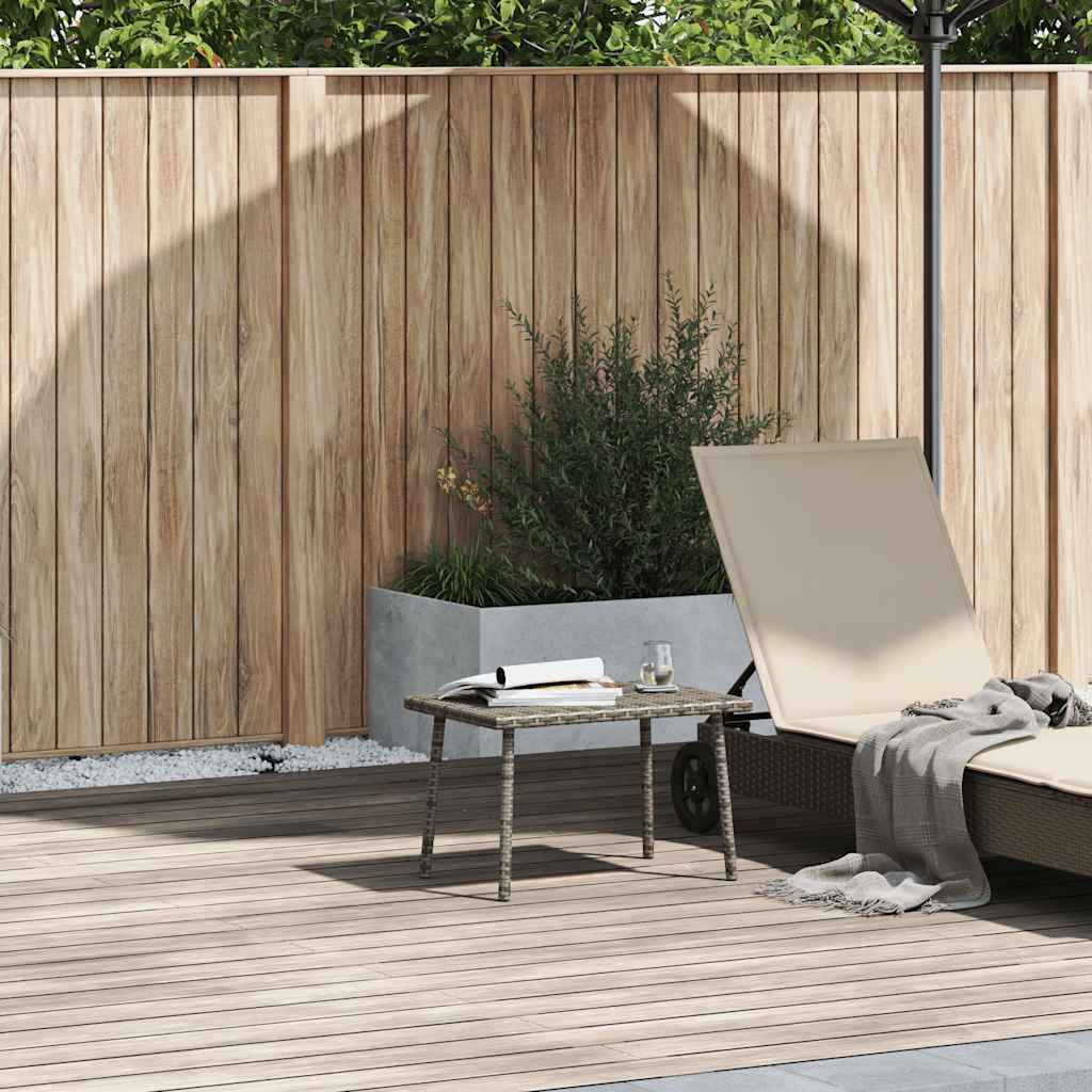 Gartentisch Rechteckig Grau 60X40X37 Cm Polyrattan