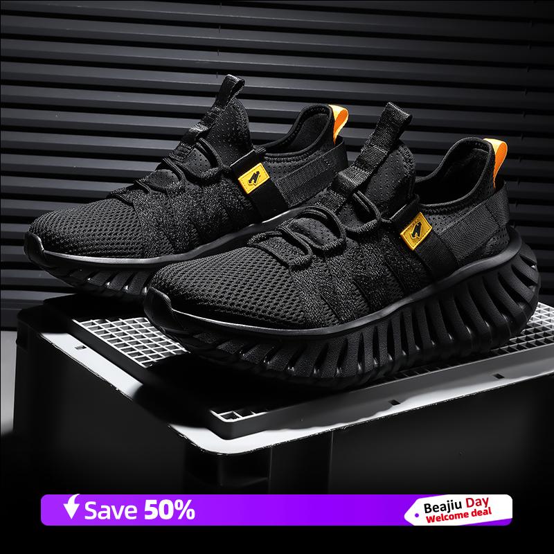 

Men Sports Running Shoes Casual Mesh Surface Breathable Lightweight Women s Comfortable Athletic Nonskid Walking Sneakers 46 чёрный