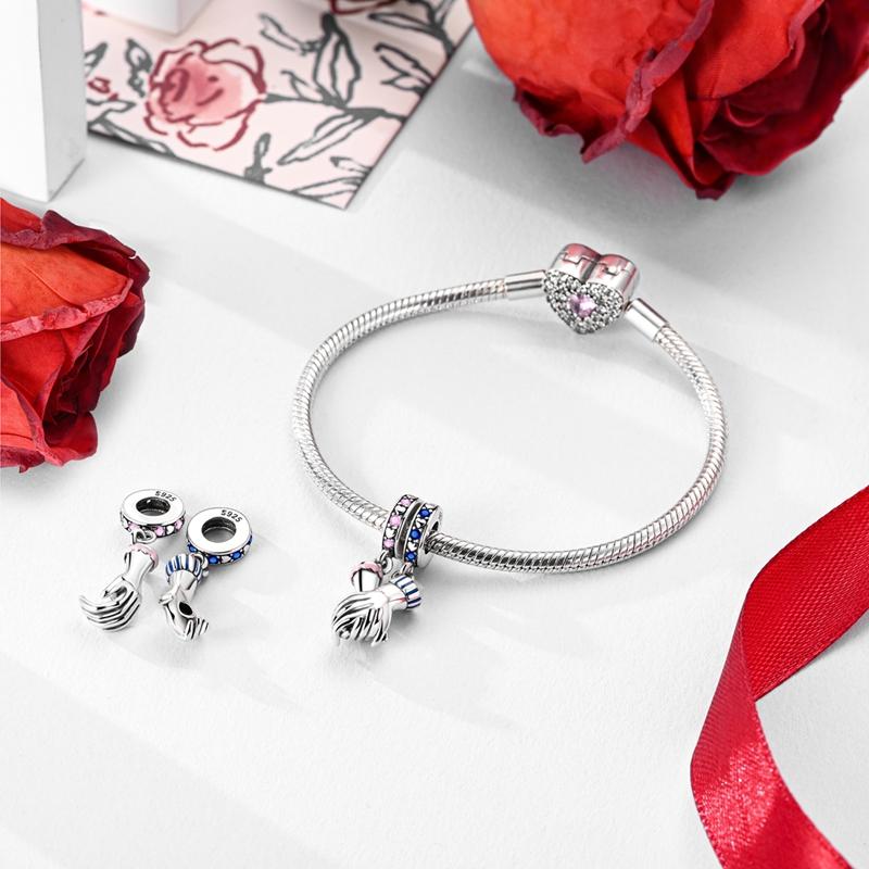 New In Luminous Charms Bead Copper Lover Flowers Dangle Pendants Fit Original Mula Bracelet Diy Jewelry For Women