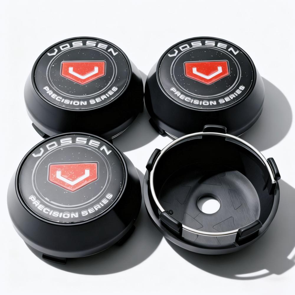 

4pcs Black Red Vossen Logo Emblem Car Wheel Center Caps 60MM 56MM Wheels Hub High Cap Rim Hubcaps Dust Cover Replace Accessories Vossen Badge&4pcs High Caps