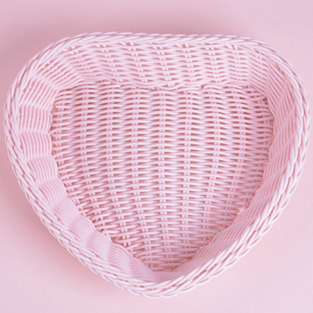 Plastic Wicker Basket Hand Woven Storage Basket New Imitation Rattan Basket  Fruit Display