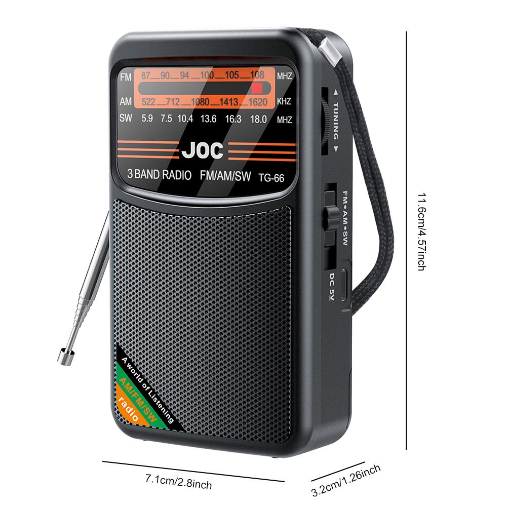 Mini Full Band Radio Auto Search FM AM SW Rechargeable Battery Operated Radio with HD Display Screen Pocket Radios Receiver