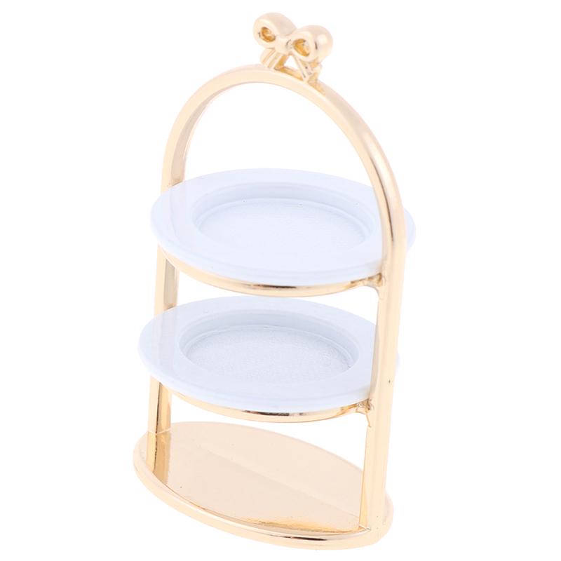 1/12 Dollhouse Miniature Dessert Pan Cake Stand Fruit Tray Doll Kitchen Toys