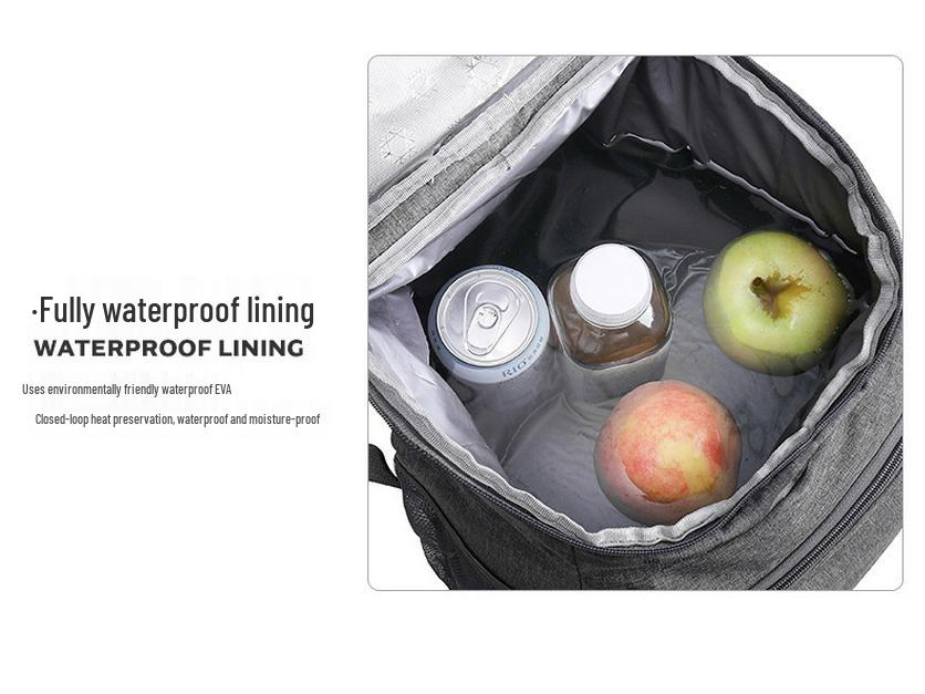 Oxford-Gewebe Doppel-Schulter Isolierter Kühlrucksack für Picknick und Takeaway-Lieferung