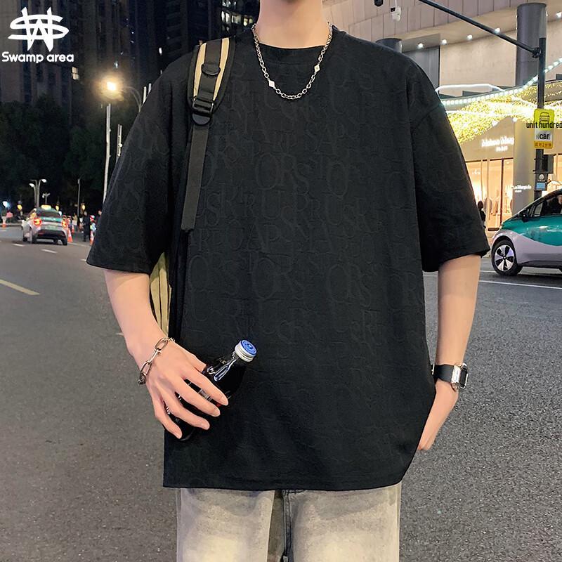 SWAMP AREA Мужская футболка SW047 с текстурным жаккардом, свободного кроя L