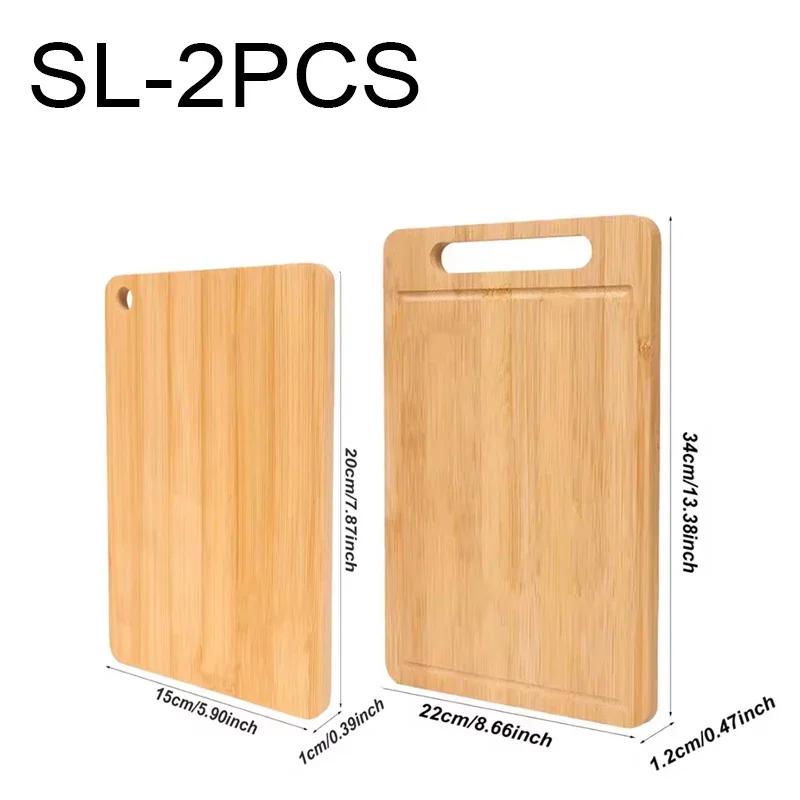 1PCS Kitchen Wood Chopping Boards for Meat Fruit and Vegetable Serving Board Double-sided Available Solid Wooden Cutting Board