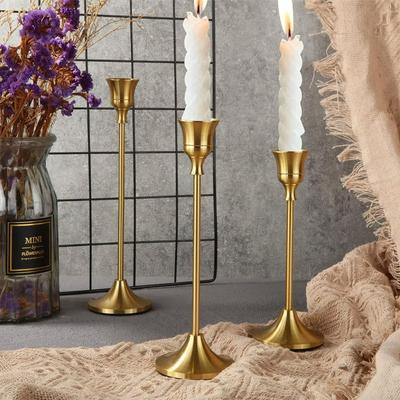 Vintage Elegant Metal Aluminum Tabletop Candle Holders Electroplated Candle Holder For Wedding Anniversary Christmas Decorations