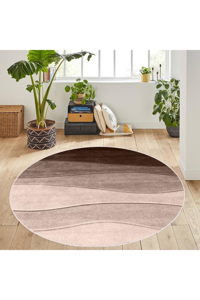 Rovigo Home Waschbarer runder bedruckter Teppich RHM7098