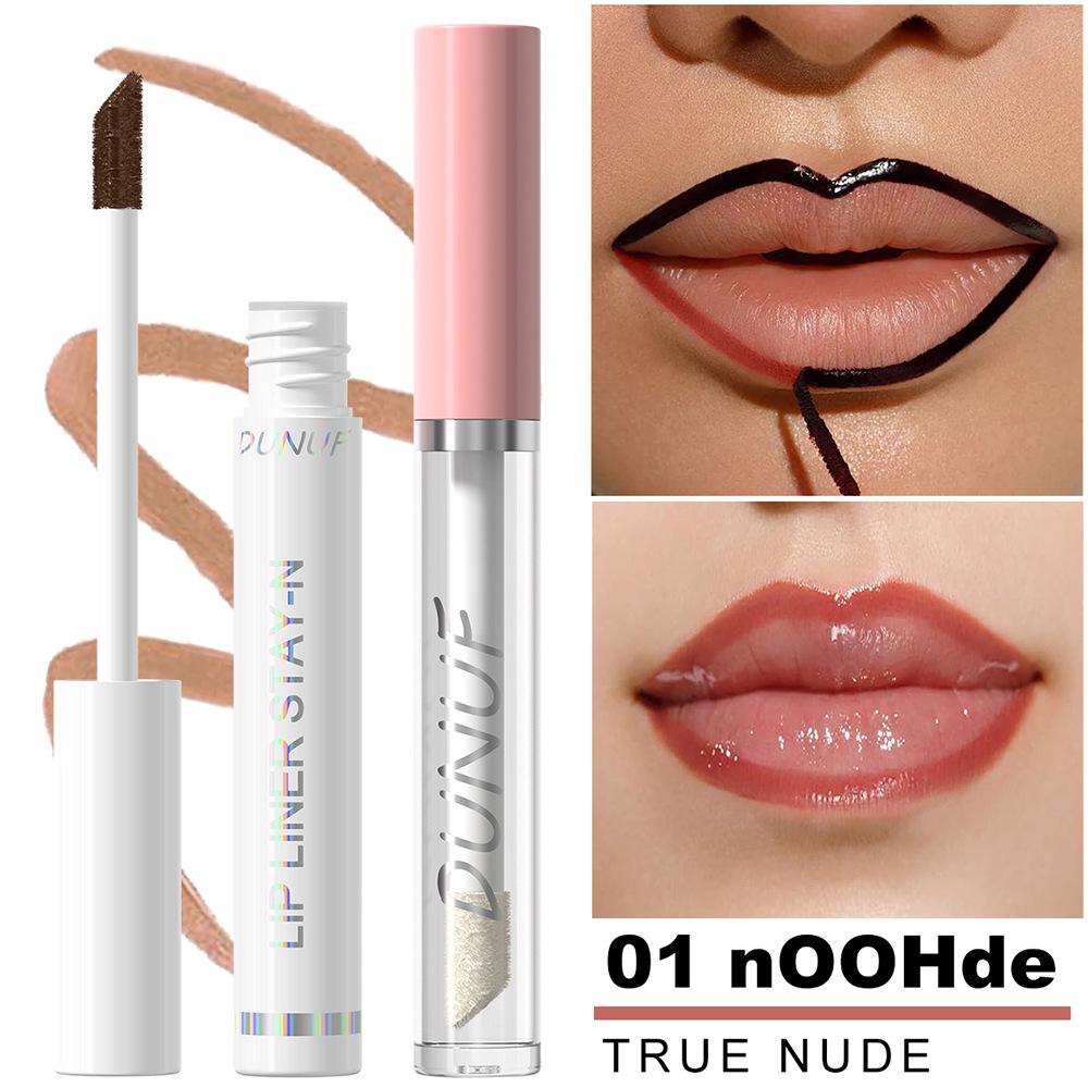 DUNUF 2-Piece Set: Long-Lasting Moisturizing Lipstick & Non-Stick Lip Oil