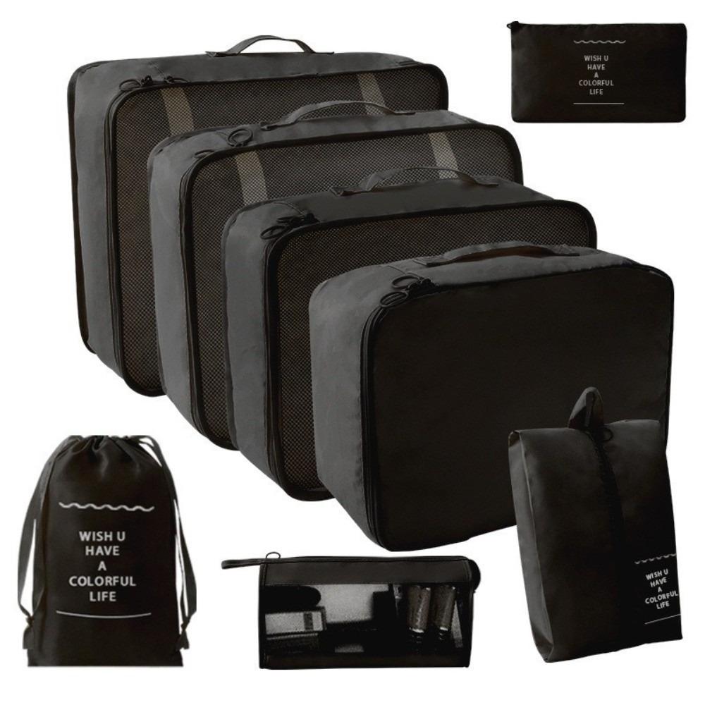 8 PCS/Set Large Capacity Travel Storage Bag Set Polyester Suitcase Organizer  Wardrobe