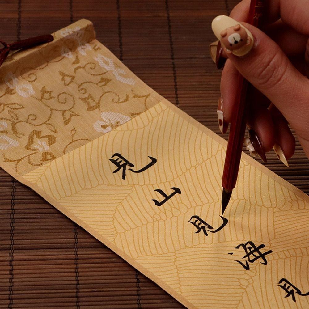 Painting Drawing Paper Gilded Rice Paper Scroll Calligraphy Mounting Scroll  Office Home Decor