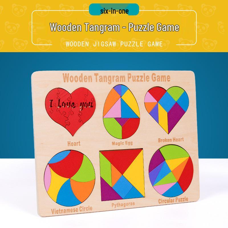 Tetris Wooden Educational Building Blocks Puzzle for Kids Ages 4-6