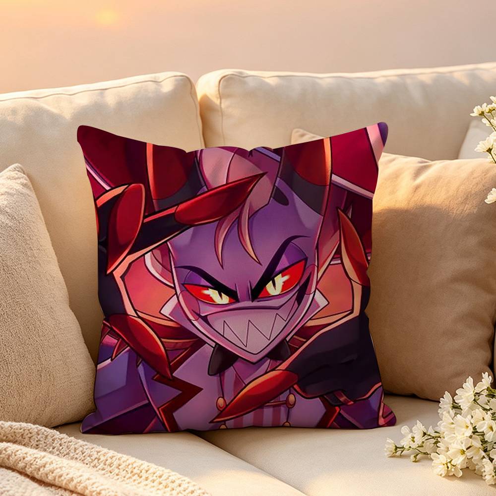 Animation Hazbin Hotel Llucifer Pillow Case Pattern Printed Pillowcase For Living Room Sofa Cushion Cover