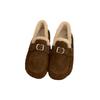 2025 Autumn and Winter New Matte Leather Round Head One Pedal Doudou Shoes Warm Fluffy Shoes Single Shoes Casual Shoes Women
