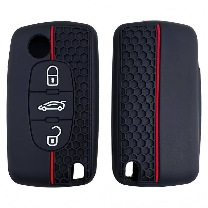 Car Key Case For Peugeot 207 308 307 407 607 807 For Citroen C3 Berlingo C2 C4 C8 Xsara Silicone Key Cover Shell Car Accessories
