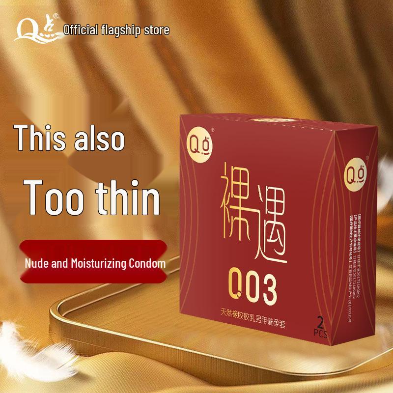 Q-Point Ultra-Thin Ribbed Large Particle Long-Lasting Safety Condoms, Adult Intimate Products.