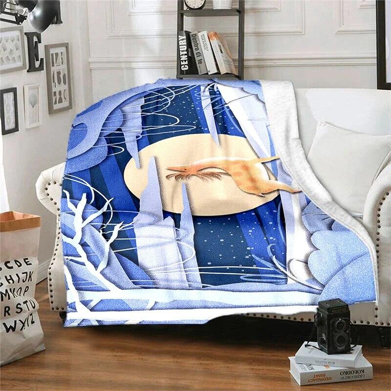 

Лось Лісовий олень Мультяшний візерунок Манта Покривало на диван М яка ковдра Плед М яка тепла фланелева ковдра Вентилятори Gif 100cm x 150cm