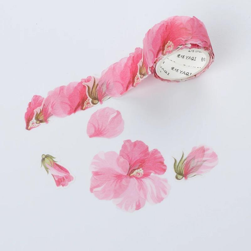 200PCS/Roll Flower Petals Tape DIY Scrapbooking Diary Paper Stickers Roll Cute Adhesive Paper Tape Stationery Sticker