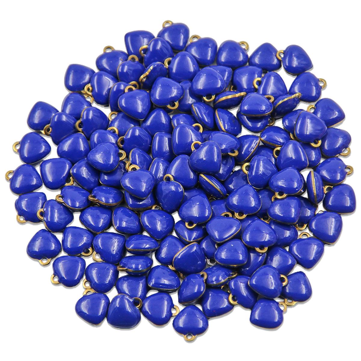 8-Color 8x9mm Stainless Steel Drip Oil Double-Sided Heart Charm Pendant - Popular Design