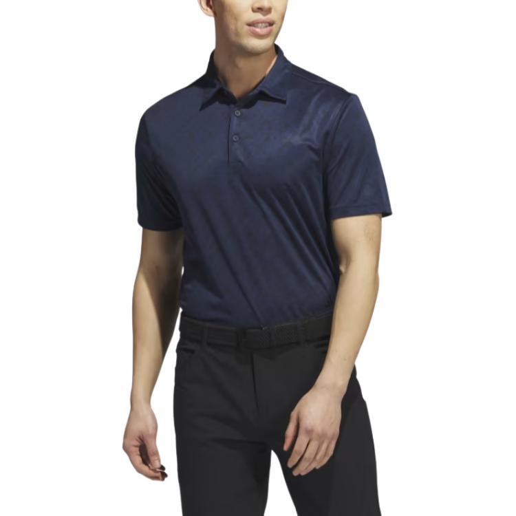 Adidas ALLOVER PRINT Core Allover Print Golf Polo Shirt Golf Clothing Men's Collegiate Marine Blue HZ0416