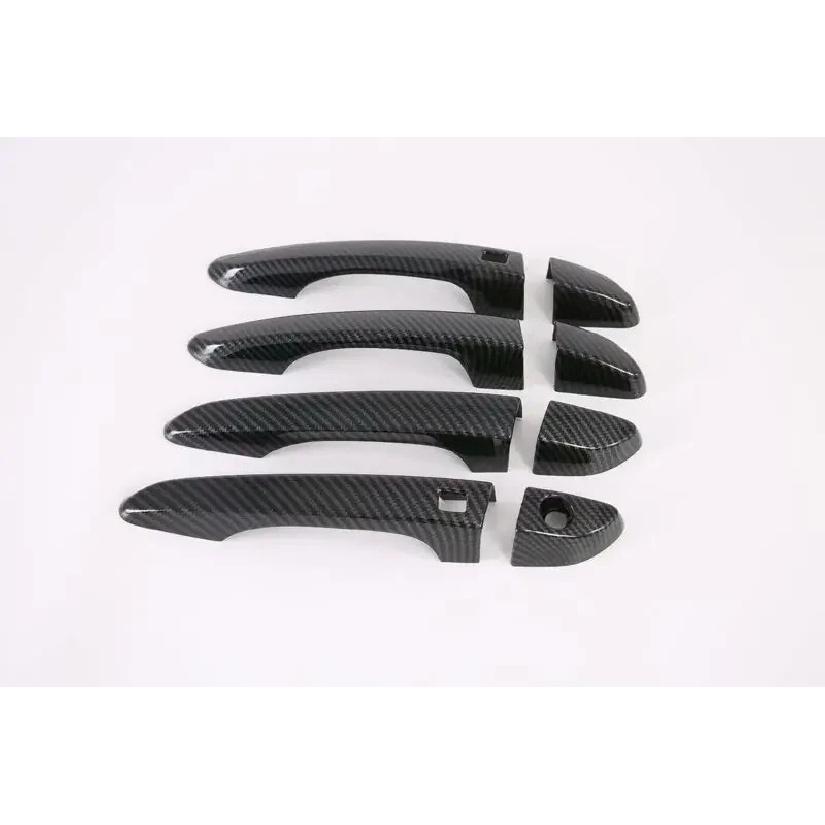 For Hyundai Tucson 2015 2016 2017 2018  Glossy Black Carbon Fiber Chrome Car Door Handle Cover Sticker Styling Accessories