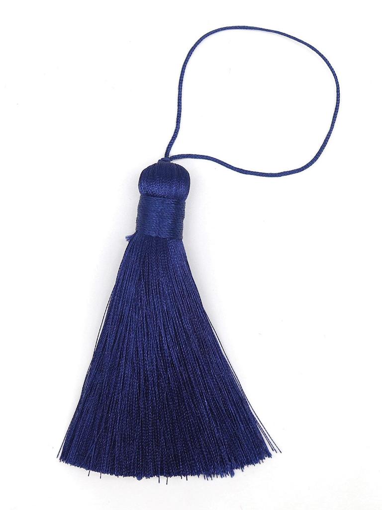 Green Bead Rice Pattern Hat Pendant with Vertical Polyester Tassel