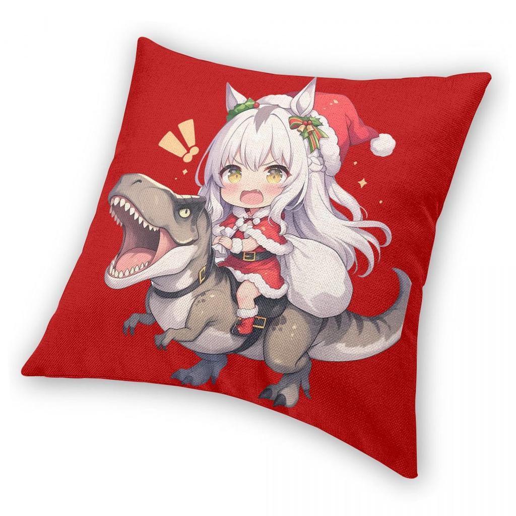 Biwa Hayahide Christmas Dinosaur Pillowcase Printed Polyester Cushion Cover Gift Uma Musume Anime Pillow Case Cover