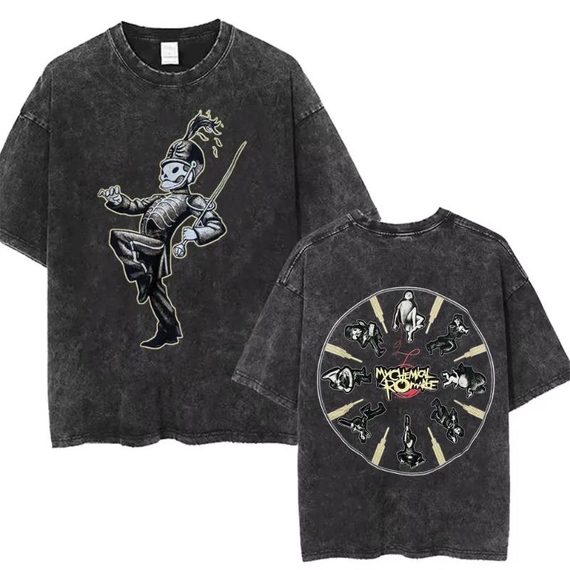Gewaschenes Vintage My Chemical Romance The Black Parade Album Grafik T-Shirt Herren Damen Punk Emo Rock Übergroße T-Shirts Streetwear