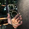 Luxury Clear Armor Bumper Case for iPhone 16 Plus 15 14 13 Pro Max 11 Metal Lens Ring For Magsafe Wireless Charge Magnetic Cover