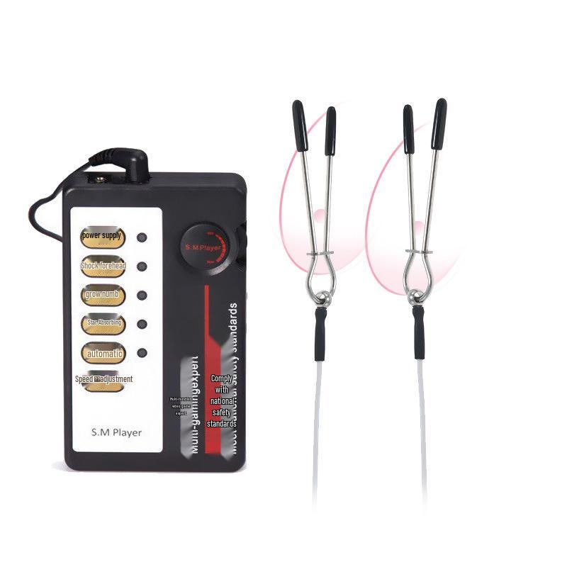 Electric Pulse Nipple and Anal Clamps Massager, SM Female Training Adult Toys