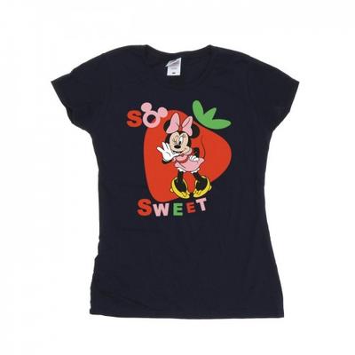 Womens/Ladies Minnie Mouse So Sweet Strawberry Cotton T-Shirt