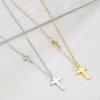 Cazador Jesus Religious Jewelry Double Cross Choker Necklaces Stainless Steel Gold Color Chain Necklaces for Women Girls 2026