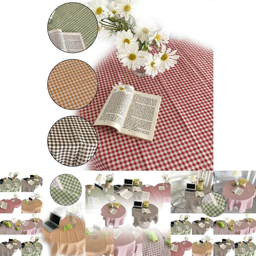 Elegant Ins Korean Style Plaid Tablecloth For Home Decoration And Desk Cloth