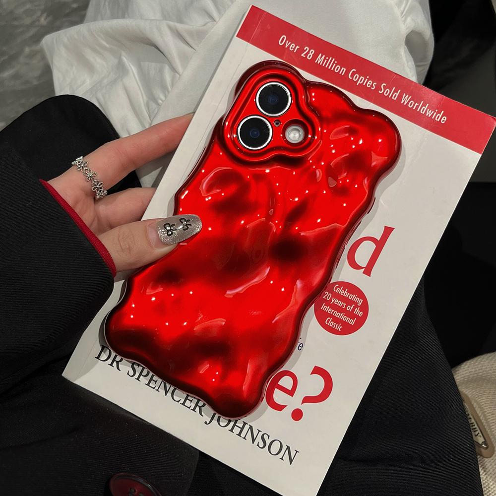 3D Roter Meteorit Muster Handyhülle Für iPhone 17 16 15 14 13 12 11 Pro Max Stoßfest Weiche Silikonhülle Geschenk